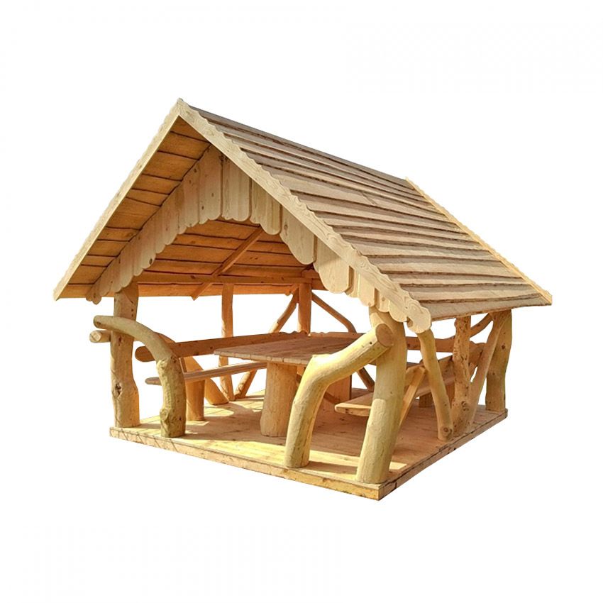 300 x 300 Rustic Log Garden Gazebo 300 x 300 Rustic Log Garden Gazebo